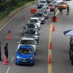 A roadblock being conducted during MCO in Malaysia