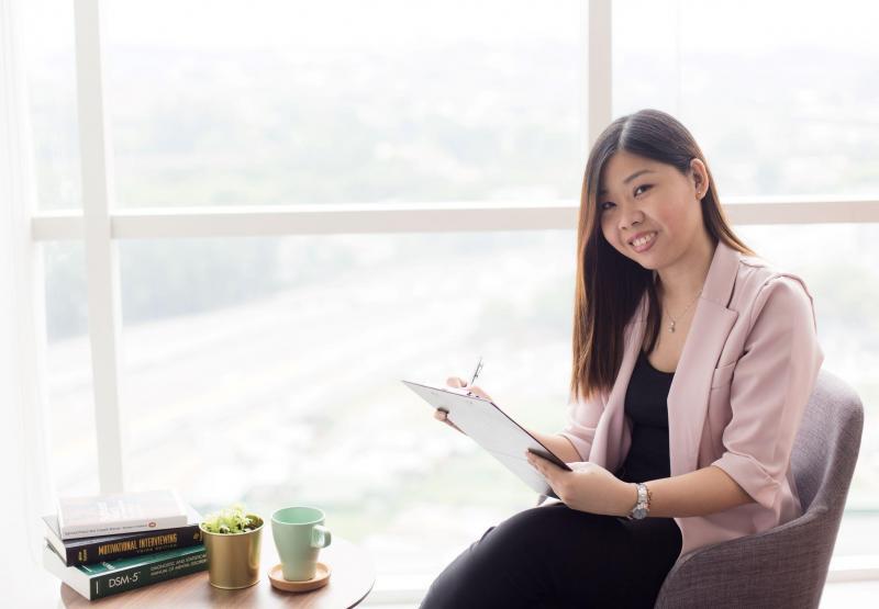 Psychologist providing counseling to a client.