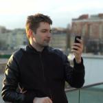 A man looking into his phone