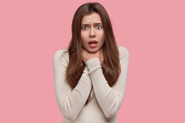 A girl having a panic attack